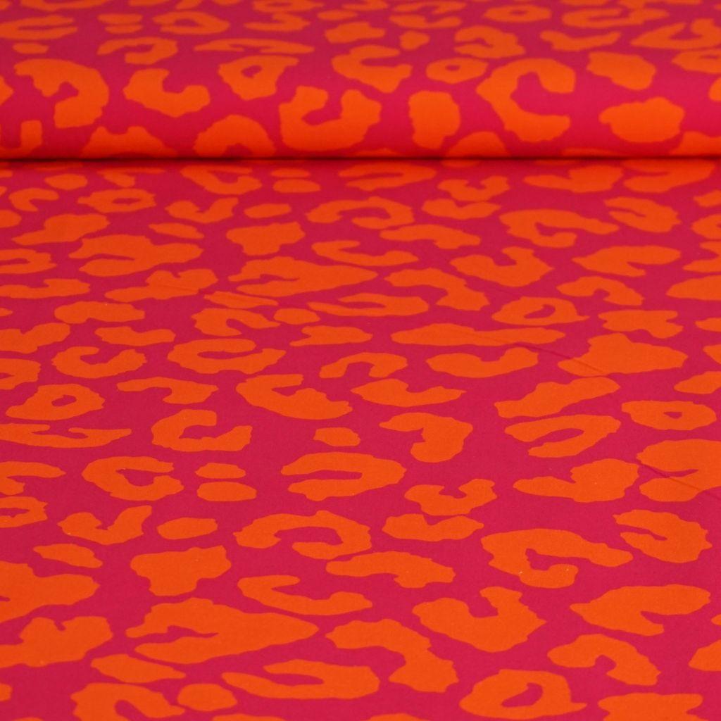 Dekostoff Canvas Leo Animalprint orange pink